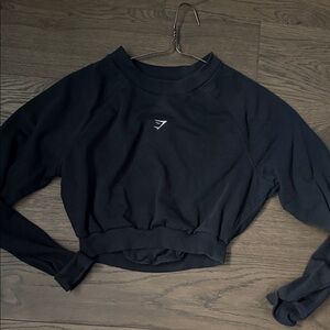 Gymshark Black Long Sleeve Crop Sweatshirt
